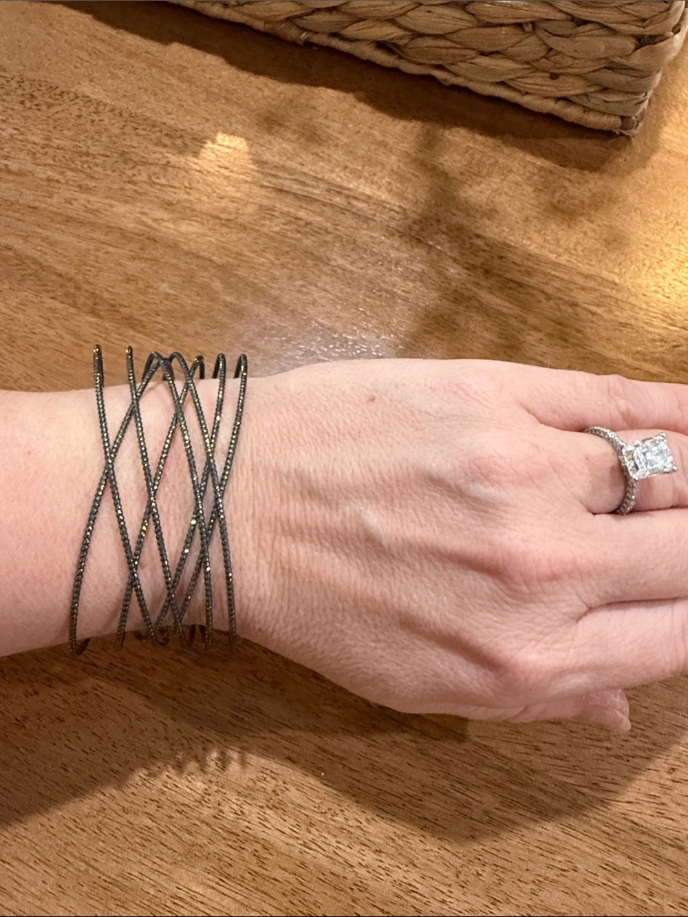 Express Multi-Strand Gunmetal Crystal Wrap Bracelet